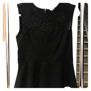 Rebecca Taylor black lace pendulum top